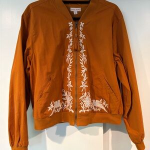 Embroidered Bomber Jacket with tassel